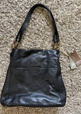 American Leather Co. Austin Triple Entry 2.0 Bag Purse-Black (missing 1 snap)