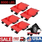 4 PCS 8000LB Car Dolly Wheel Tire Dolly Skate Auto Repair Dolly with Tow Hooks