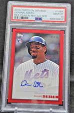2018 Topps On Demand Rookie Year In Review Dominic Smith Red Auto #3/25 PSA 10