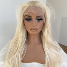 Synthetic Hair Blonde Long Straight Soft Glue Less T Lace Front Wig
