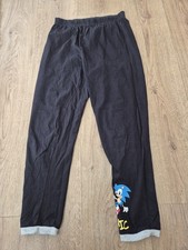Pj Bottoms Black With A Sonic Logi Uk Size 12-13 Years