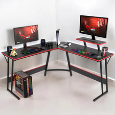 L-Shaped Corner Gaming Desk: 50" PC Table with Z-Frame