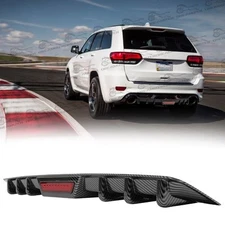 Carbon Fiber Style Rear Diffuser Lower Bumper 6-Fins For Jeep Grand Cherokee SRT