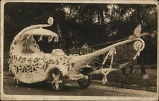 Parade Float of Flowers Original Vintage Real Photo Postcard RPPC