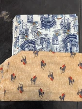 Lot Almost  8 Yards Of High Quality Fabric Nautical Horse Polo Pirate Condotti 