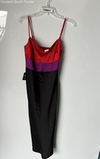 Express Womens Black Red Purple Colorblock Sleeveless Slip Dress Size XS W/Tags