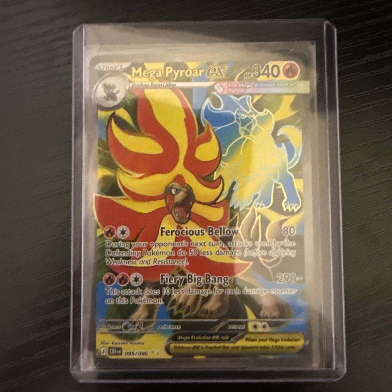 Pokemon TCG Mega Pyroar EX, CRI 99/86, Full Art Ultra Rare, Chaos Rising Sku#15