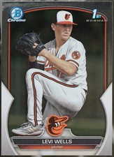 2023 Bowman Draft #BDC-92 Levi Wells Chrome Baseball EX