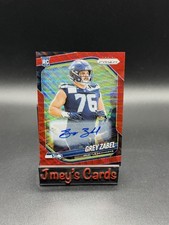 2025 Grey Zabel Red Wave Prizm RC Auto /149 #387 NFL Seattle Seahawks