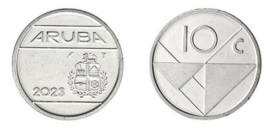 Aruba 10 Cents, 1986-2023, KM #2, Mint