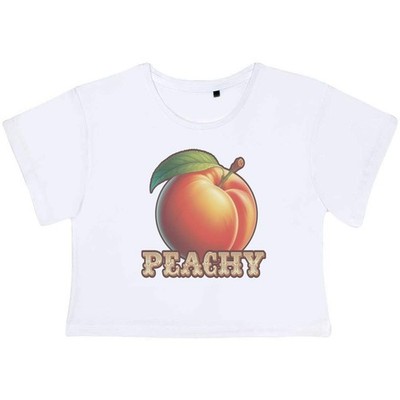 ''Juicy Ripe Peach'' Damen Baumwolle Crop Tops (CO056015)