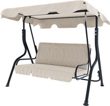 Dondolo 3 Posti Con Tettuccio Parasole Regolabile Cuscini Imbottiti Struttura Ro