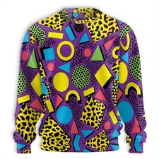 80s Retro Pattern Print All Over Print Sweatshirt Vintage Unisex Gift