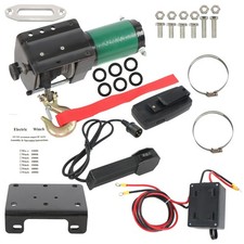 3000lbs Electric Winch 12VDC/1.3HP 135:1 Ratio 1/5"x 32FT Synthetic Rope Winch
