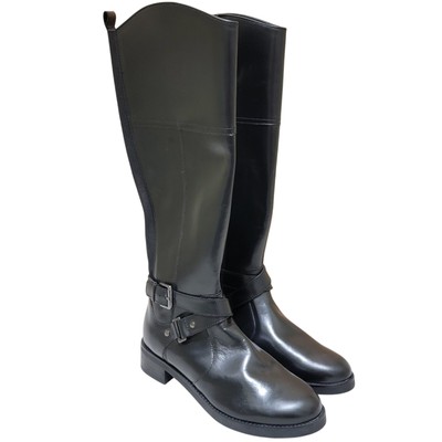 Bandolino Women Jiman Buckled Harness Riding Boots Size US 6.5M Black Leather