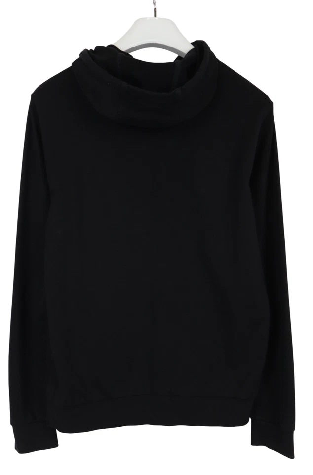 Sudadera con Capucha EMPORIO ARMANI Para Hombre MEDIANA Negra Logo Con Capucha Algodón Puro Cordón Foto 2 de 4