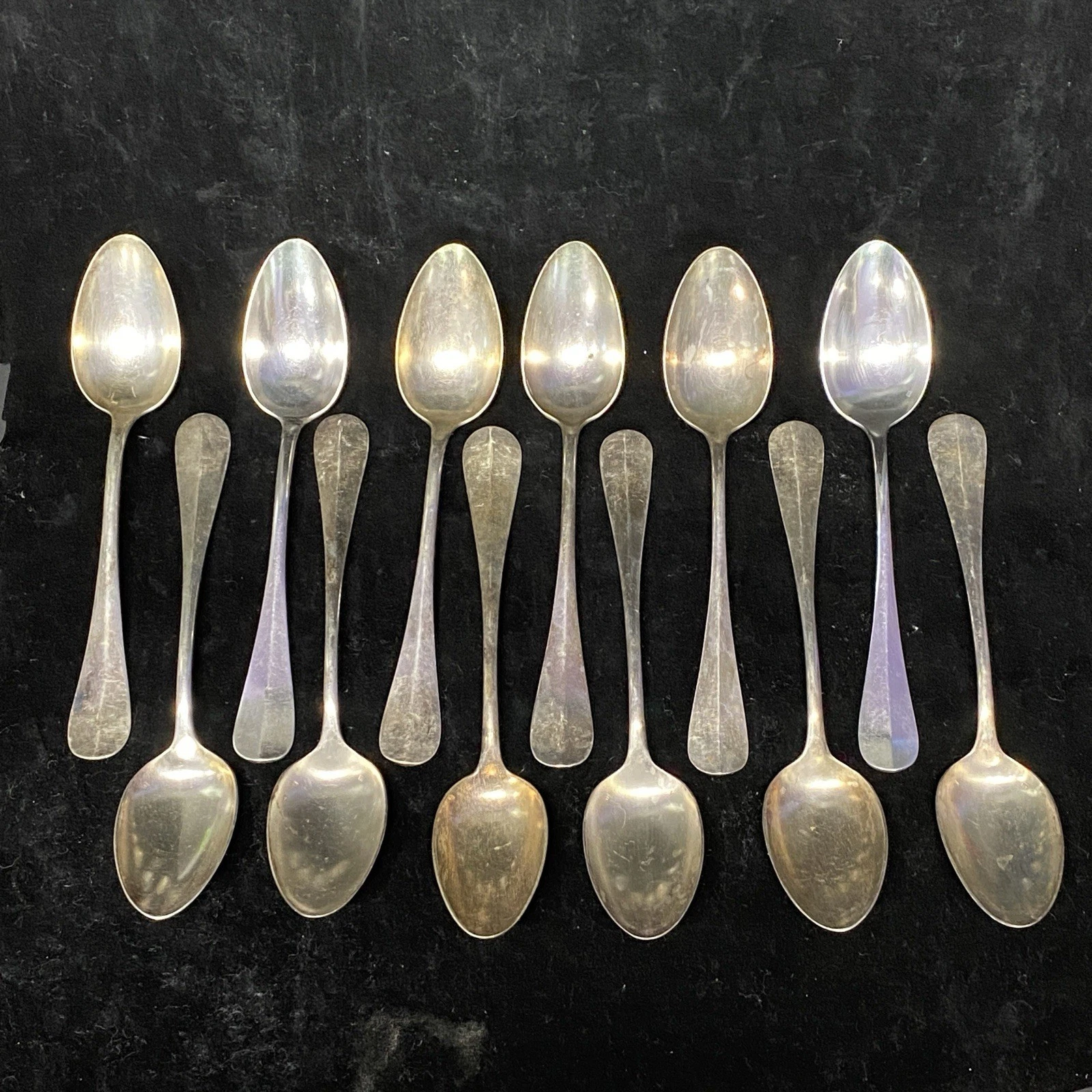 Antique French Sauce Spoons Silverplated Set Lot Of 12 Soup noublanche 84 K2