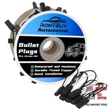 2-Prong Double Female Bullet Plug Wire Harness Roll - 18 Gauge - 20 Count