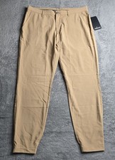 Primo Golf Joggers Mens 36 Khaki 4 Way Stretch Ankle Zipper Performance NEW 89