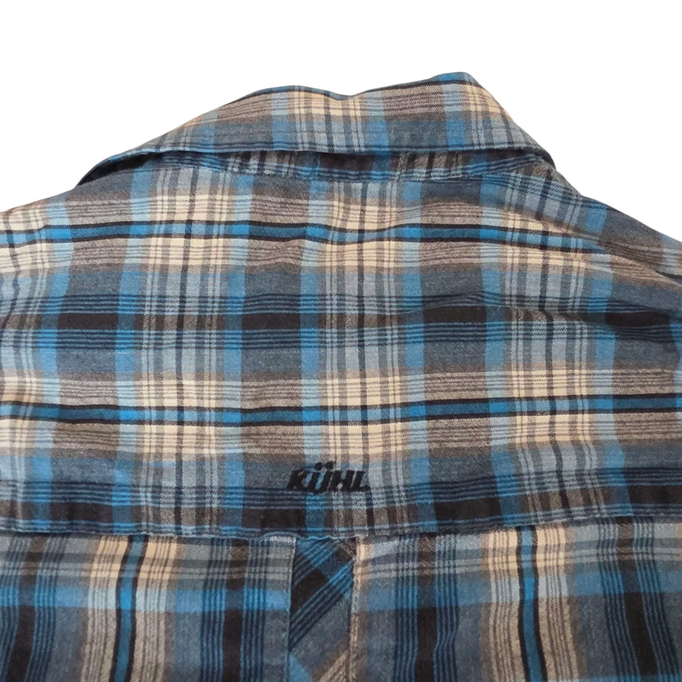Camisa con botones Kuhl Born In The Mountains para hombre azul S franela a cuadros occidental Foto 4 de 4