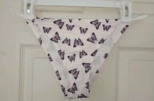 Vintage Pink Butterfly String Bikini Panties. Size XL. No Line. Low Rise
