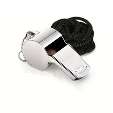 Metal Referee Whistle for Sports Games Training Coach School Outdoor w/ Lanyard