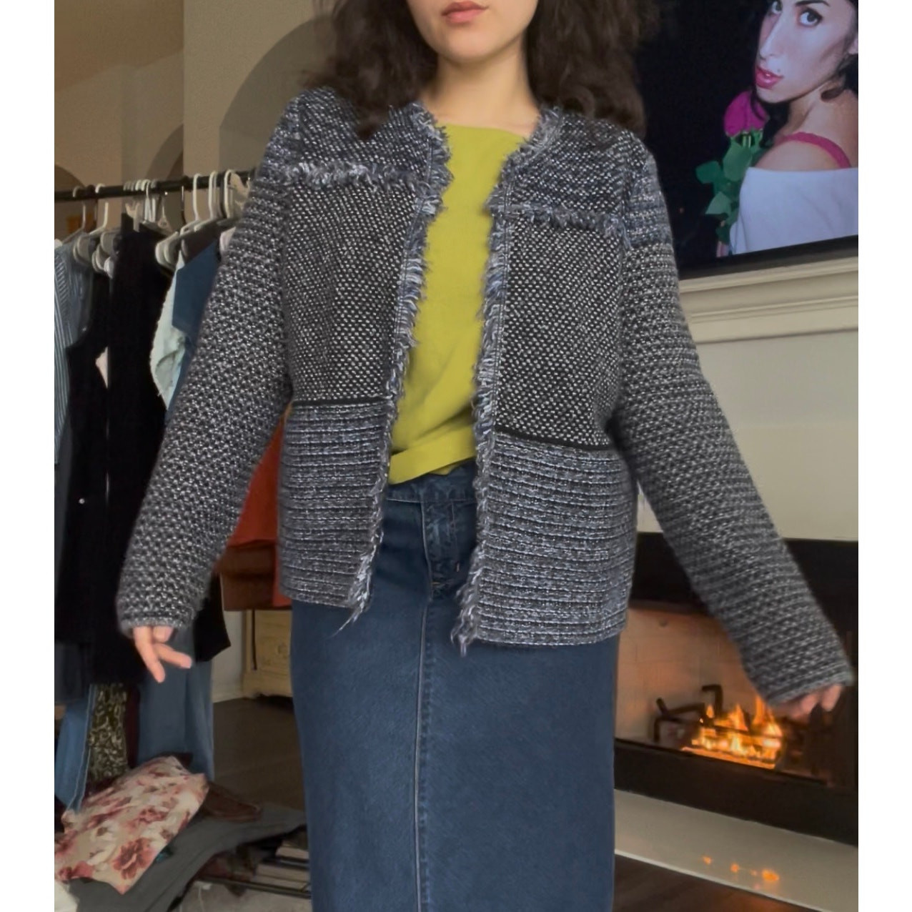 2000s Boho Chic Blue Distressed Patchwork Jacket - image 6