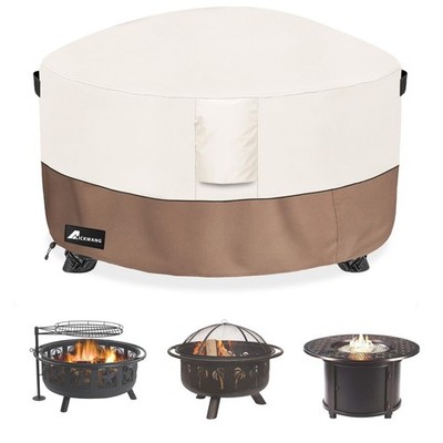 Fire Pit Cover Round 60 Inch Waterproof,Outdoor Heavy Duty Durable 600D Tear-...