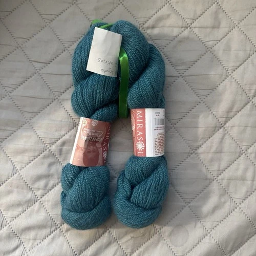 Mirasol Sulka Legato Yarn 2 Skeins Shade 14 Teal Wool Alpaca Silk 50g 274yd Lot - product listing photo