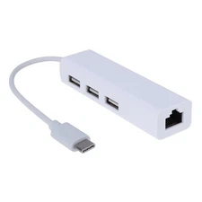 Portable 4in1 USB 3.1 HUB Type C to Ethernet RJ45 Lan Network Adapter For TV PC