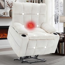 Oversized Dual Motor Power Lift Recliner for Elderly with Massage and Heat
