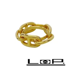 Unused HERMES Scarf Ring Cha ne d Ancre Gold GP Box 371707 7  058