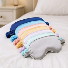 Luxury Pure Organic Satin Silk Eye Mask Soft Relax Travel Sleep Blindfold UK