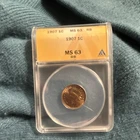 1907 Indian Head Small Cent MS 63 RB ANACS Certified Bronze Coin