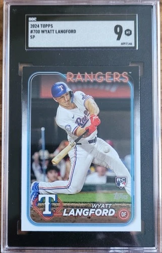 2024 Topps Wyatt Langford #700 RC Image Variation SP SGC 9 Short Print Rookie