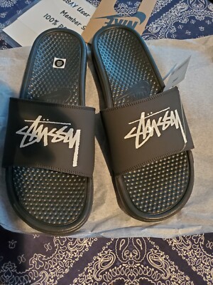 Nike Benassi Stussy Slides Size 13 Black Sail | NEW IN BOX | DEADSTOCK | NIB | | eBay