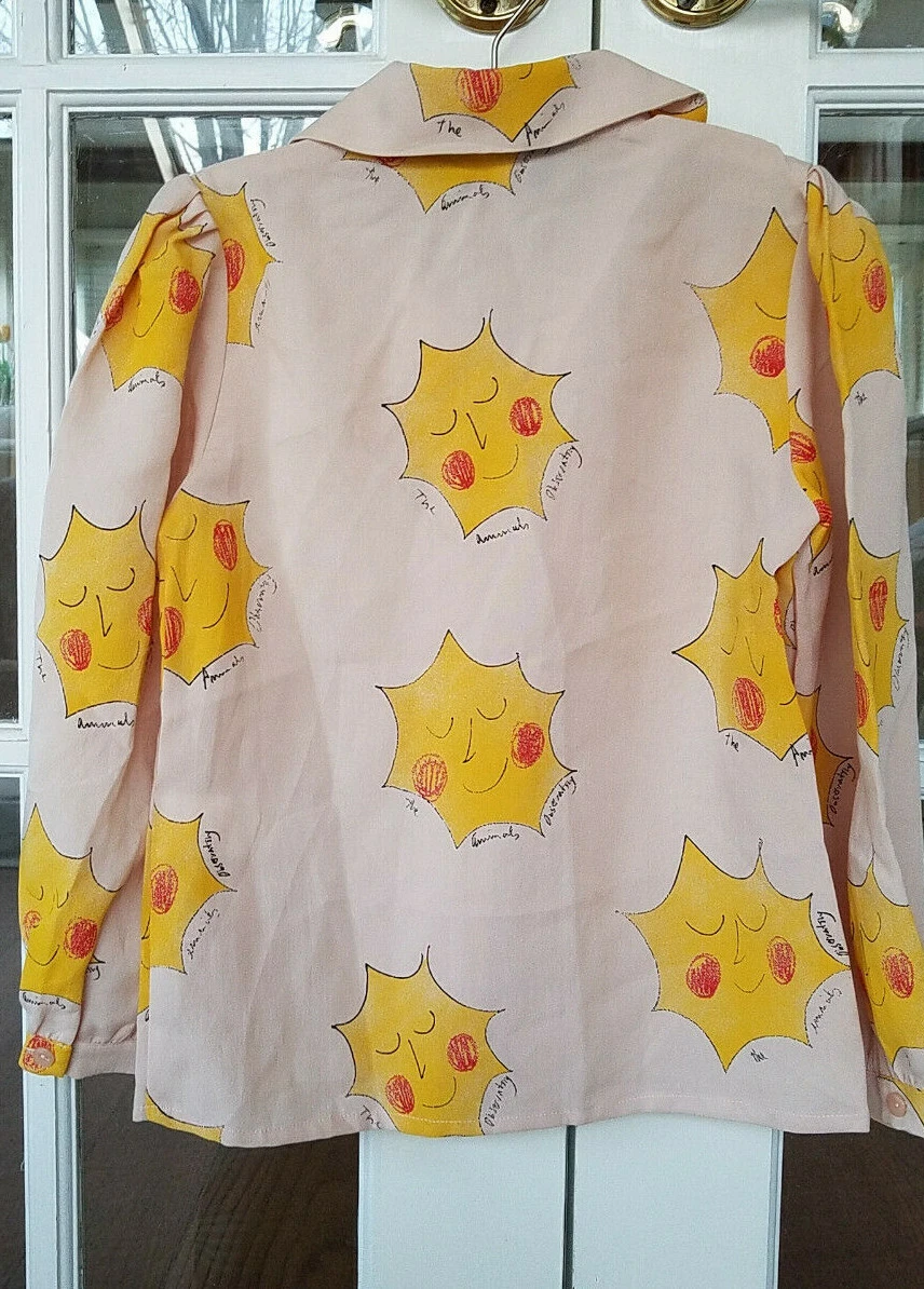 New Animals Observatory Girls Gadfly Blouse Pink Suns Size 8