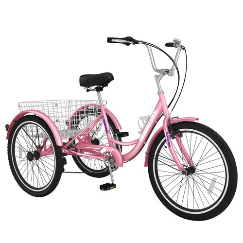 Adult Tricycle 20/24/26inch 7 Speed 3Wheel Bike Cruiser Trike w/Shopping Basket - Picture 21 of 42