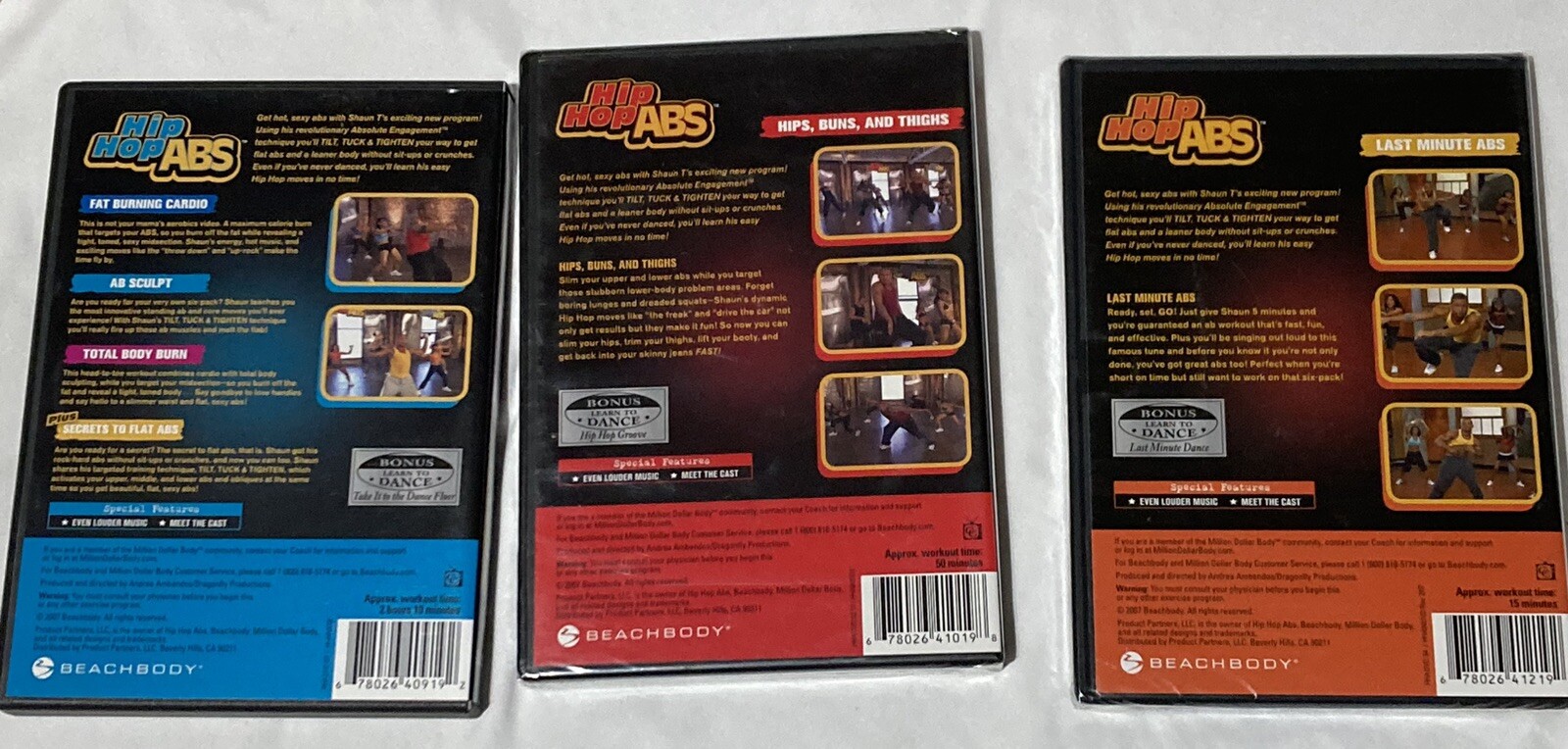 Beachbody Hip Hop Abs DVD Lot of 3 Shaun T Fat Burn Cardio Ab Sculpt 2 Sealed 678026409192 eBay