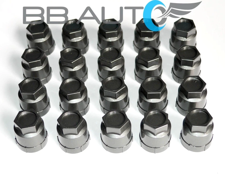 20 NEW DARK GREY LUG NUT COVERS CAPS CHEVROLET GMC BUICK OLDSMOBILE PONTIAC - Image 2 of 3