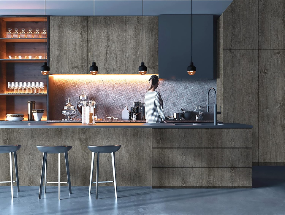 17.7"X118" Wood Wallpaper Grey Wood Peel and Stick Wallpaper Gray Wood