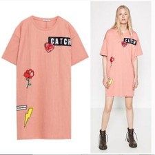 Zara Trafaluc salmon pink patch dress  Sz S