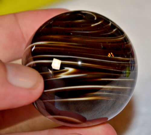 Amazing JOE RICE Handmade FANCY SWIRL (1 7/8/54MM) Art Glass MARBLE 94' - Picture 3 of 5