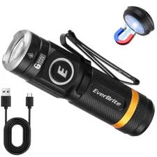 EverBrite 500LM Rechargeable Flashlight 5 Light Modes Magnetic Pocket Flashlight