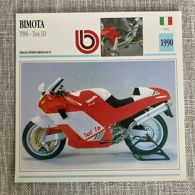 Bimota T906 Tesi 1D High Performance 1990 Italy Edito Atlas Motorcycle Card