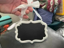 Amscan Rectangle Mini Wooden Chalkboard Sign Decoration White New!!!