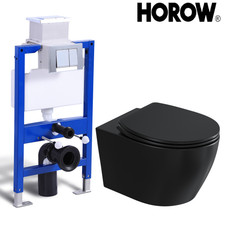 Matt Schwarz Spülrandlos Wand WC oder Spülkasten Komplett Vorwandelement WC Set