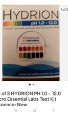 Lot of 3 HYDRION PH 1.0 -  12.0  Micro Essential Labs Test Kit Dispenser New
