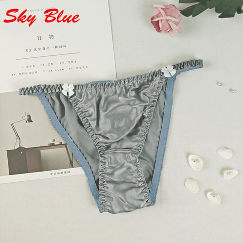 Women's Sexy Silk Satin Briefs Panties G-string Lingerie Underwear Knickers - Picture 16 of 18
