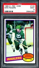 1980-81 OPC O-PEE-CHEE NHL #143 MIKE ROGERS PSA 9 MINT Hartford Whalers Card